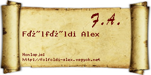 Fölföldi Alex névjegykártya