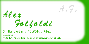 alex folfoldi business card