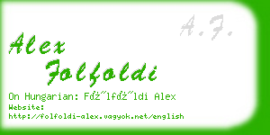 alex folfoldi business card